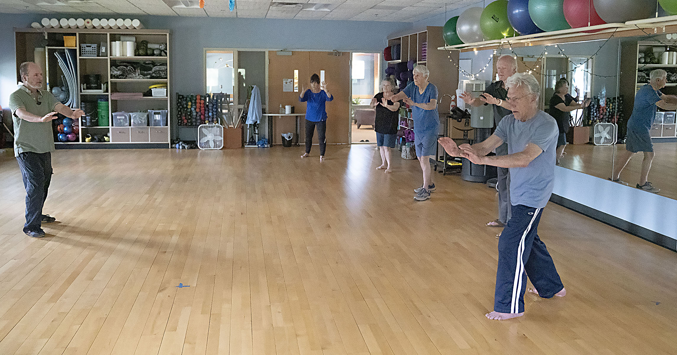 People practicing tai chi