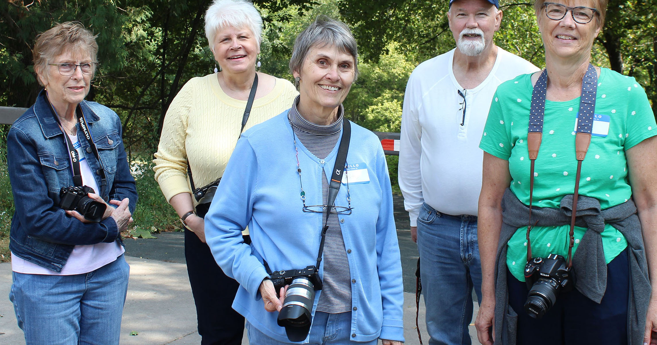 Members of the Photography Group, with cameras