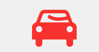 Icon in red of automobile