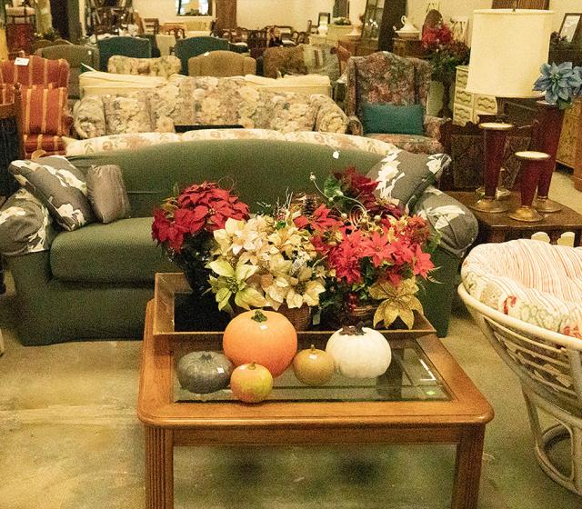 Furniture with fall decorations