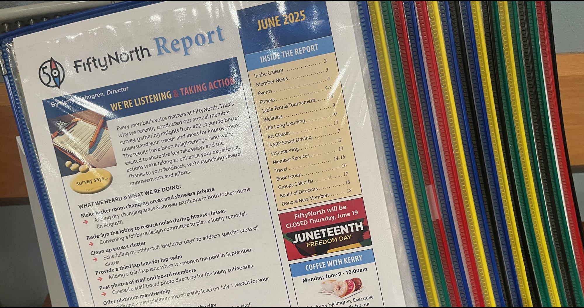 Binder of newsletters
